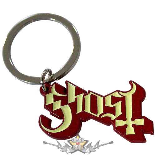 Ghost - Keychain.  Logo Red Shadow.  import fém kulcstartó