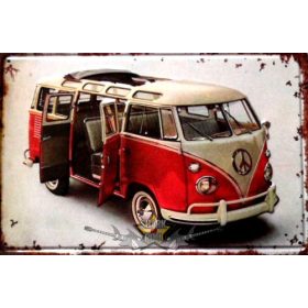 Volkswagen - Hippy.  20X30.cm. fém tábla kép