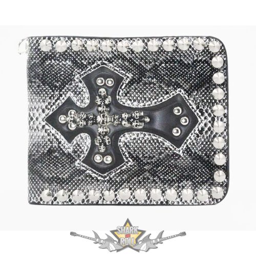 Gothic cross - Snake design.  szegecses pénztárca