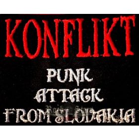 KONFLIKT - LOGO.  zenekaros felvarró