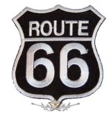 ROUTE US 66 - Black logo FV61A.   felvarró