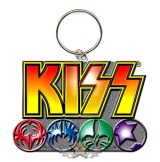 KISS - Keychain - Logo & Icons  import fém kulcstartó