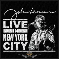 The Beatles - John Lennon ‘Live in New York City’ Woven Patch.   import zenekaros felvarró