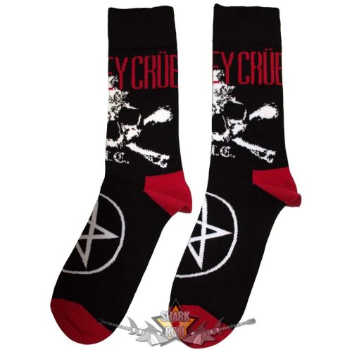 Motley Crue - Unisex Ankle Socks.  Skull & Crossbones (Black) (UK Size 7 - 11)    boka  zokni