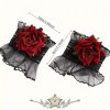 Gothic - Fekete Rózsa Csipke Karkötő  TM. csuklópánt, karkötő