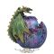 Crevice Keeper Green Dragon Purple Geode Figurine. U5428t1. fantasy figura