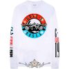 Guns N Roses - Unisex Long Sleeve T-Shirt.  Motorcross Logo (White)  férfi zenekaros póló