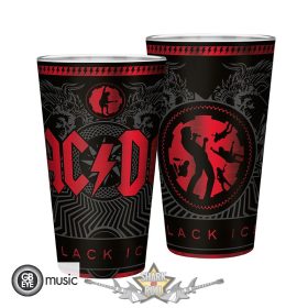   AC/DC - Large Glass - 400ml.  Black Ice  üvegpohár, söröspohár