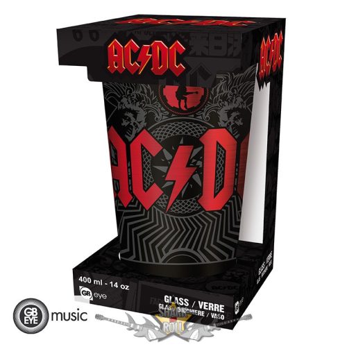 AC/DC - Large Glass - 400ml.  Black Ice  üvegpohár, söröspohár