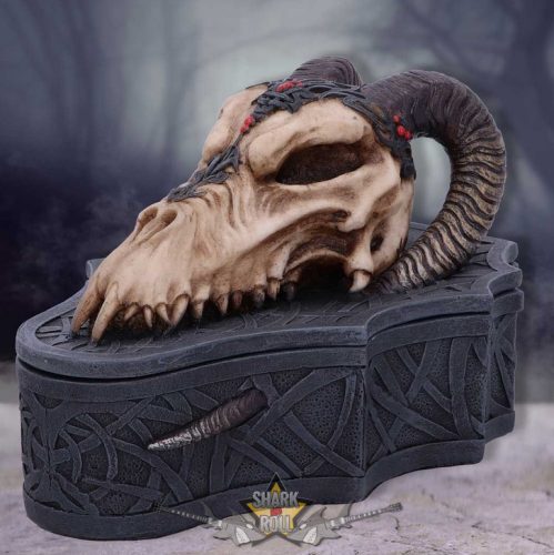 Dragon Skull Box (Monte Moore) 17.7cm. D5986W2.  ékszer, aprócikk  tartó