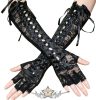 GOTH - Steampunk gótikus csipke fűző kar könyök ujj nélküli.  csipke kesztyű 