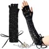 GOTH - Steampunk gótikus csipke fűző kar könyök ujj nélküli.  csipke kesztyű 