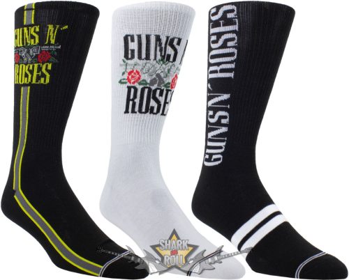 Guns N Roses - Unisex Sock Guitar Tin.  Logos (Multicolour) (UK Size 6.5 - 11)  Fémdobozos Limitált zokni szett