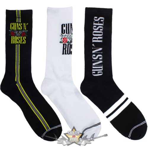 Guns N Roses - Unisex Sock Guitar Tin.  Logos (Multicolour) (UK Size 6.5 - 11)  Fémdobozos Limitált zokni szett