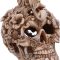 Rococo Design Carved Skull Figurine Ornament. U5273s0.  koponya figura