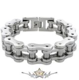   BIKERS - Motorcycle Chain Bracelet - Stainless Steel . 21.mm, chrom,   karkötő