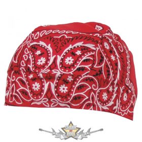 Headwrap - Fejkendő.  red - white. vászon kendő