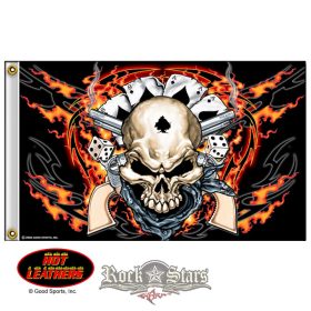 Hot Leathers Dead Man Skull Flag.  zászló