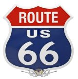 Route 66 - Logo.  fém matrica, mágnes