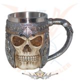 Skull Mug Fantasy warrior. SK.163..  fantasy dísz, korsó