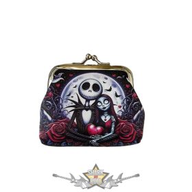   Karácsonyi Lidércnyomás  -- Jack Skellington és Sally Rajzfilm Mintával. pénztárca, apró pénz tartó