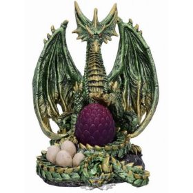   Fényhordozó Fém Sárkány Figura - Light Bearer Metallic Dragon Figurine 19.5cm. U6289X3..  sárkány dísztárgy