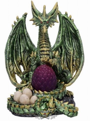 Fényhordozó Fém Sárkány Figura - Light Bearer Metallic Dragon Figurine 19.5cm. U6289X3..  sárkány dísztárgy