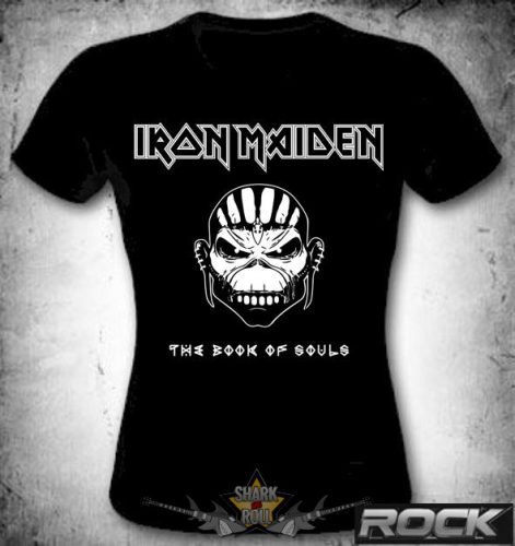 IRON MAIDEN - BOOK OF SOULS. WHITE LOGO  MT.123.  női póló