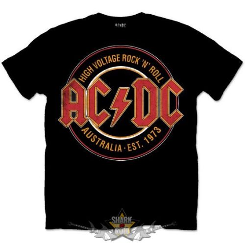 AC/DC - HIGH VOLTAGE - ROCK N ROLL. 1973.  641.  férfi zenekaros póló