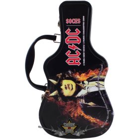   AC/DC - Unisex Sock Guitar Tin. Logos (Multicolour) (UK Size 6.5 - 11)  Fémdobozos Limitált zokni szett