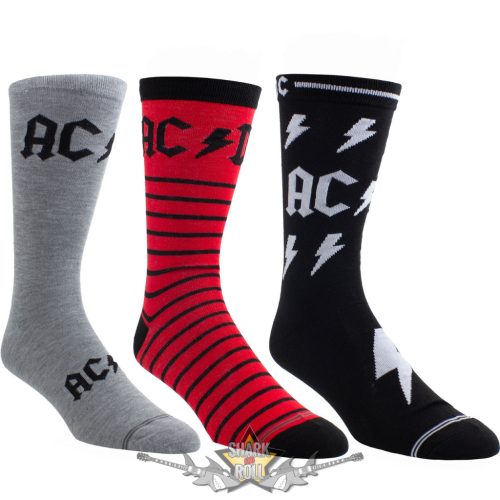 AC/DC - Unisex Sock Guitar Tin. Logos (Multicolour) (UK Size 6.5 - 11)  Fémdobozos Limitált zokni szett