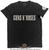   Guns N  Roses - Unisex T-Shirt.  Logo & Bullet Circle (Applique).   férfi zenekaros  póló. 