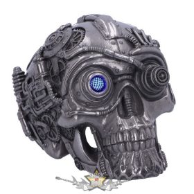   STEAMPUNK - Cybertron Silver Skull 16.5cm. D5998W2.   koponya figura