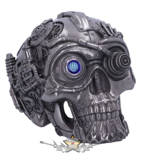 STEAMPUNK - Cybertron Silver Skull 16.5cm. D5998W2.   koponya figura