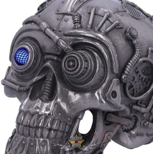 STEAMPUNK - Cybertron Silver Skull 16.5cm. D5998W2.   koponya figura