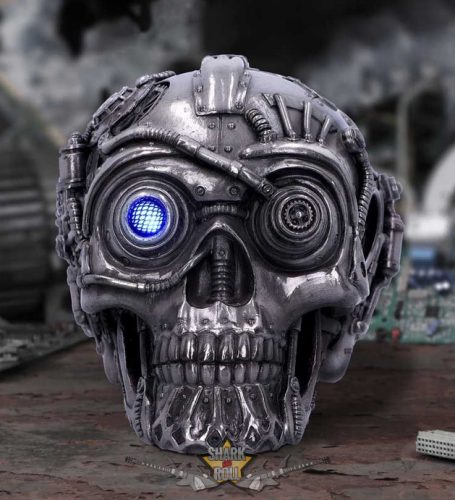 STEAMPUNK - Cybertron Silver Skull 16.5cm. D5998W2.   koponya figura
