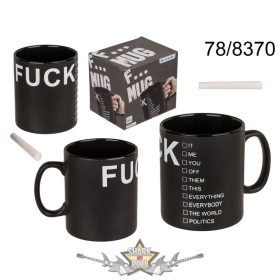   FUCK ... XXL bögre krétával. Nagy méret. 885.ml.  import bögre