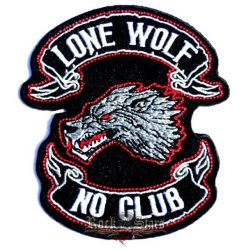 LONE WOLF - NO CLUB   F.CS. felvarró