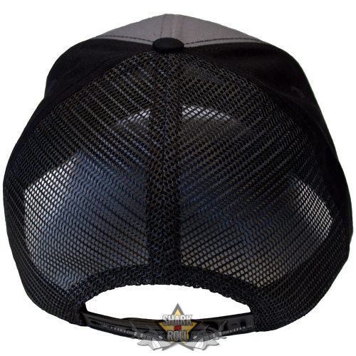 Pantera - Unisex Mesh Back Cap.  Skull (Black & Charcoal Grey) (Side Print) (2-Tone)   baseball sapka