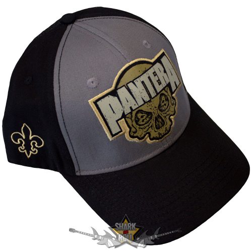 Pantera - Unisex Mesh Back Cap.  Skull (Black & Charcoal Grey) (Side Print) (2-Tone)   baseball sapka