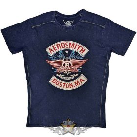   Aerosmith - Unisex T-Shirt  Boston Pride (Navy Blue) (Wash Collection)   férfi zenekaros póló