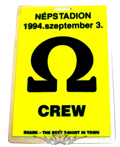 OMEGA - Népstadio. 1994.szeptember.3. CREW.  Stage pass.