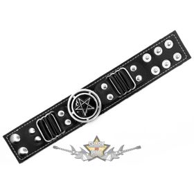   Szegecses karkötő pentagramma.   JVP. karkötő, csuklópánt. 