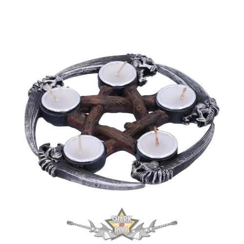 Kasza Pentagram teamécses tartó.  Tealight Holder 15.5cm. U5740U1  illatosító,  mécses tartó