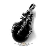   Sárkány karom - Fekete kővel.. stainless steel. 5. CM   nyaklánc, medál