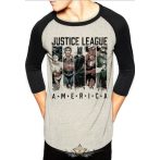   JUSTICE LEAGUE - AMERICA.  3-4 Baseball Shirt. Raglán.  filmes  póló