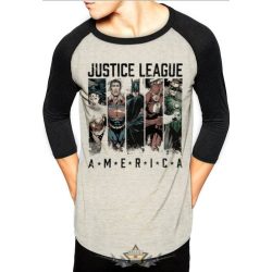 JUSTICE LEAGUE - AMERICA.  3-4 Baseball Shirt. Raglán.  filmes  póló