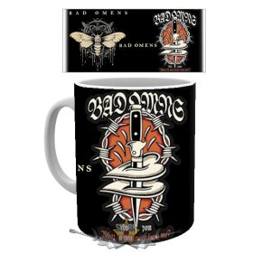 BAD OMENS - LOGO.  zenekaros bögre 