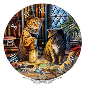   Macska - Purrlock Holmes Cat - Nyomozó Macska - Lisa Parker. CLCK03.    falióra