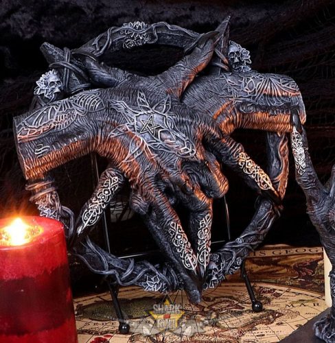 Baphomet - Hold of Baphomet Hand Free Standing Plaque. B5244SO.   fantasy figura, asztali dísz